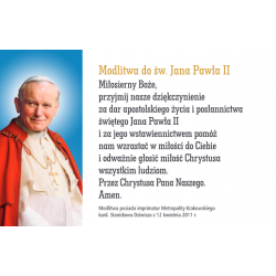 Karta z modlitwą - św. Jan Paweł II
