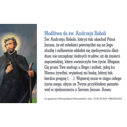 Karta z modlitwą - św. Andrzej Bobola