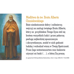 Karta z modlitwą - św. Albert Chmielowski