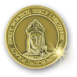 Medal złoty z wizerunkiem św. Wojciecha Biskupa i męczennika